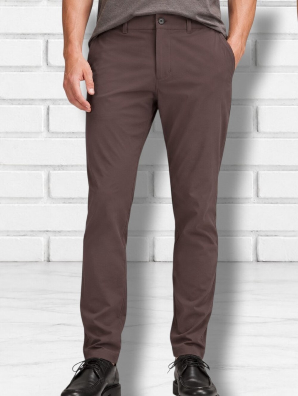 Lululemon ABC Slim-Fit Chocolate Brown Trouser 32"L *WovenAir Size 36